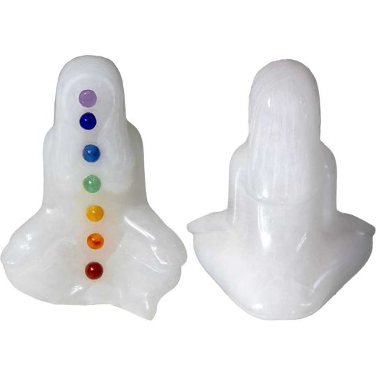 White Jade Figurine - Chakra Yoga Lady (Each)