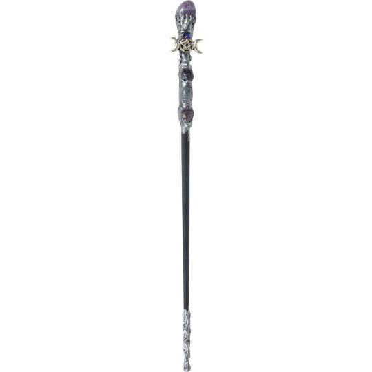 Magick Wand - Silver Triple Moon w/ Amethyst (Each)