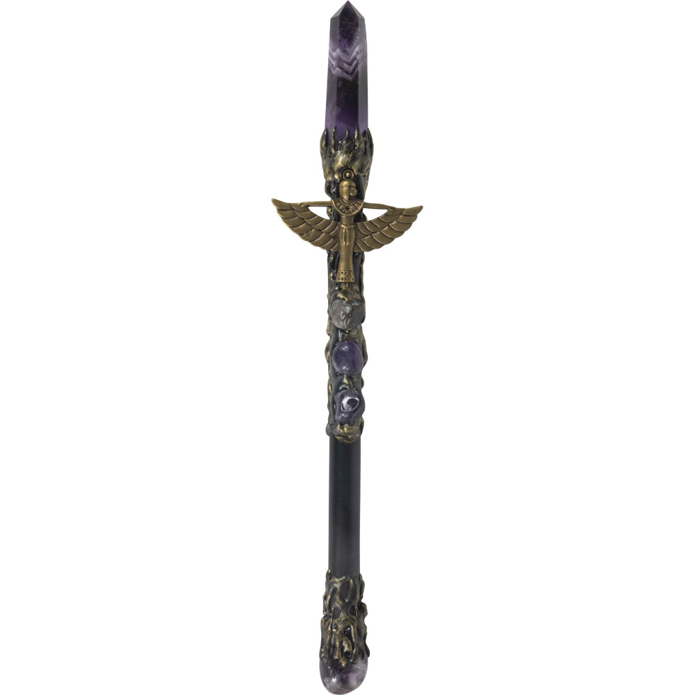Magick Wand - Amethyst Point w/ GOLD Isis (Each)