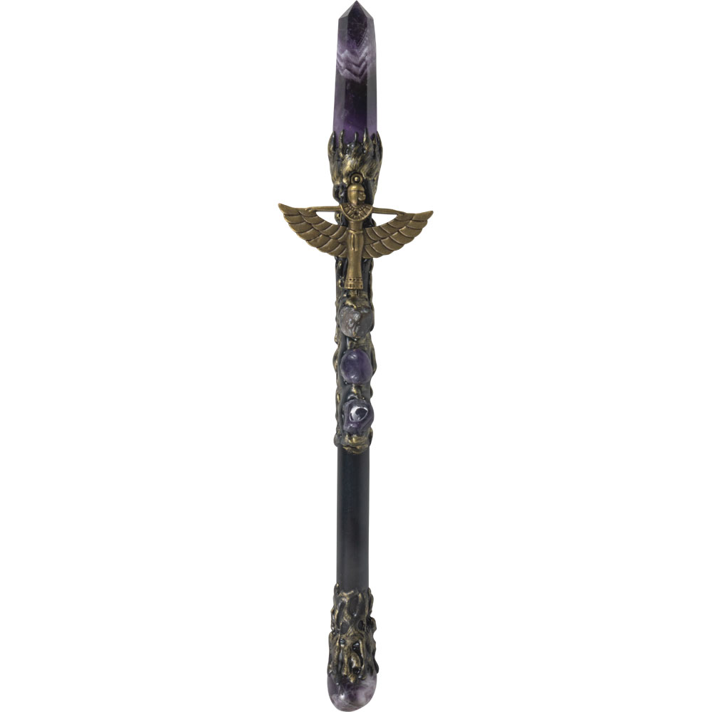 Magick Wand - AMETHYST Point w/ Gold Isis (Each)