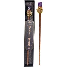 Magic Wand w/ Gift Box - Amethyst & Pentacle (Each)