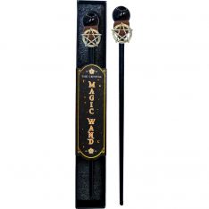 Magic Wand w/ Gift Box - Black Obsidian & Pentacle (Each)