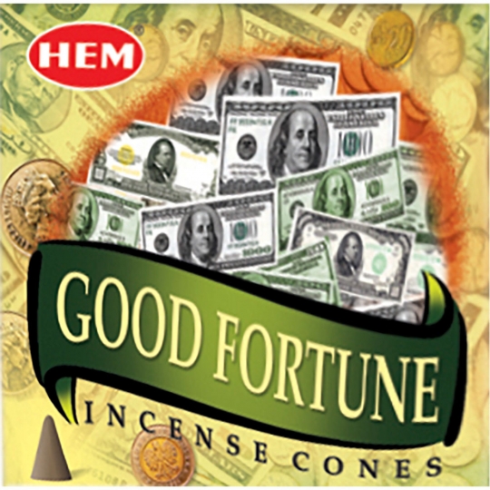 Hem Incense Cones in Display Box 10 cones Good Fortune (Pk 12)