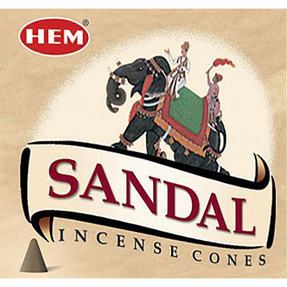 Hem Incense Cones in Display Box 10 cones SANDAL (Pk 12)