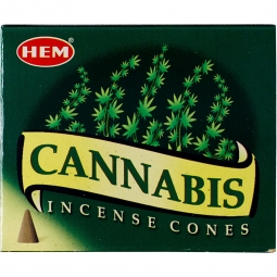 Hem Incense Cones in Display Box 10 cones  Cannabis   (pk 12)