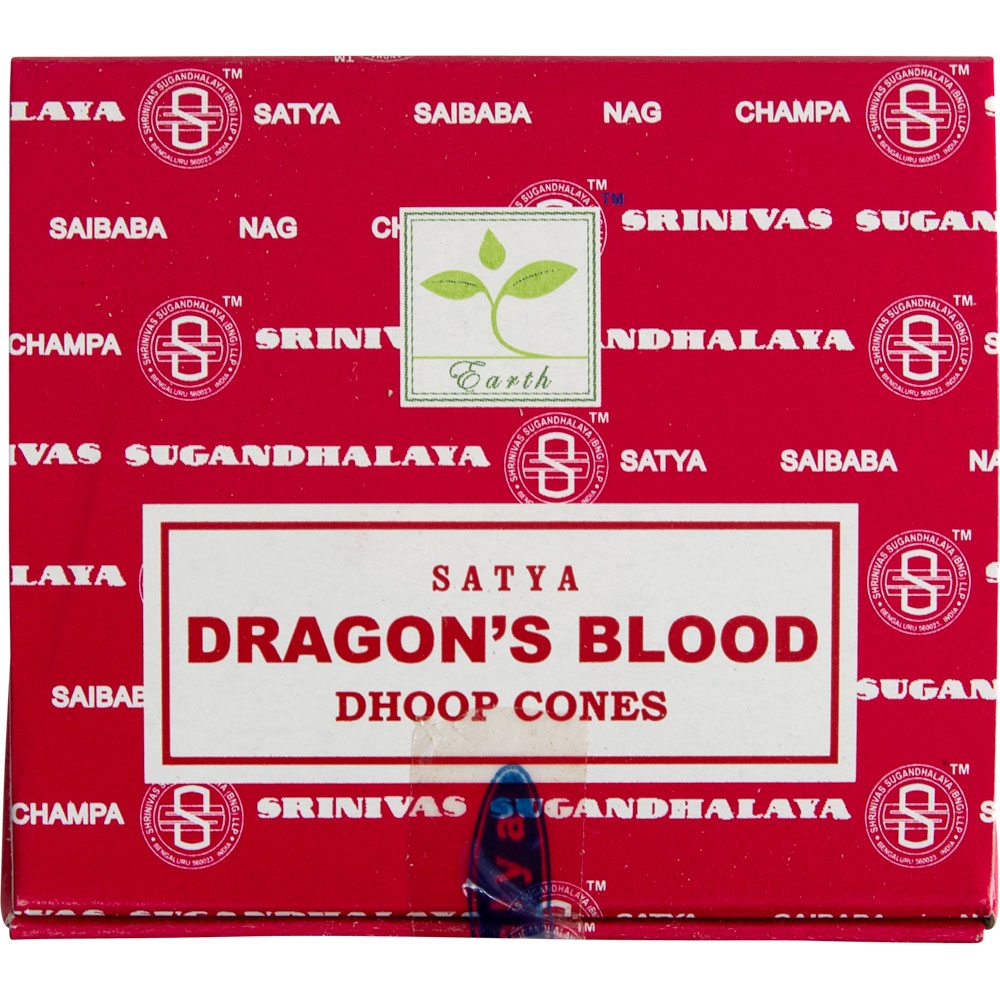 Satya DRAGON's Blood Incense Cones Display Box (Pack of 12)