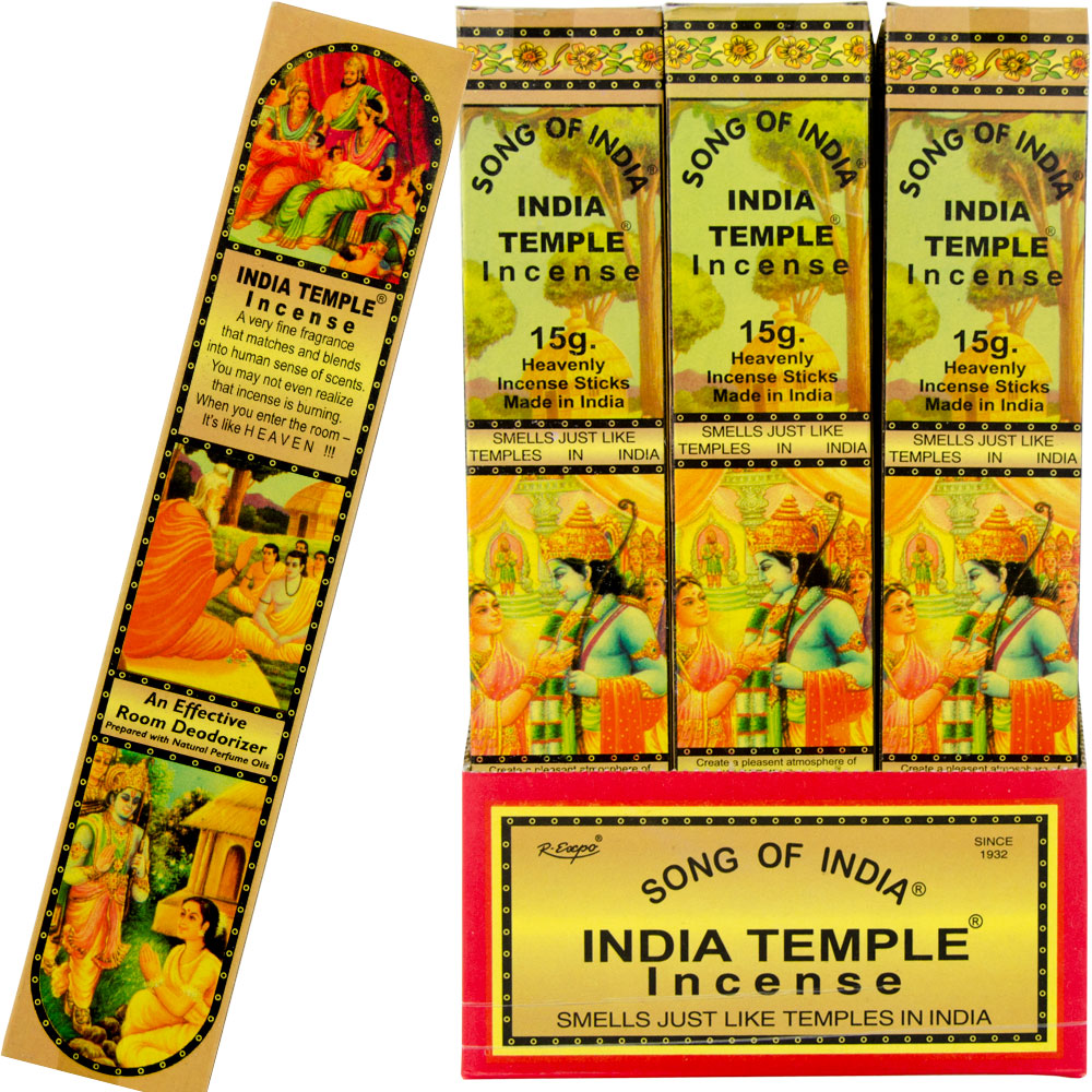 INDIA Temple Incense Display 15 gr (pack of 24)