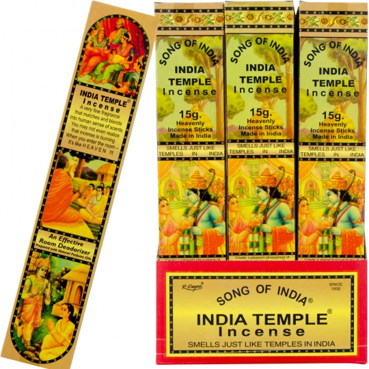 India Temple Incense Display 15 gr (pack of 24)