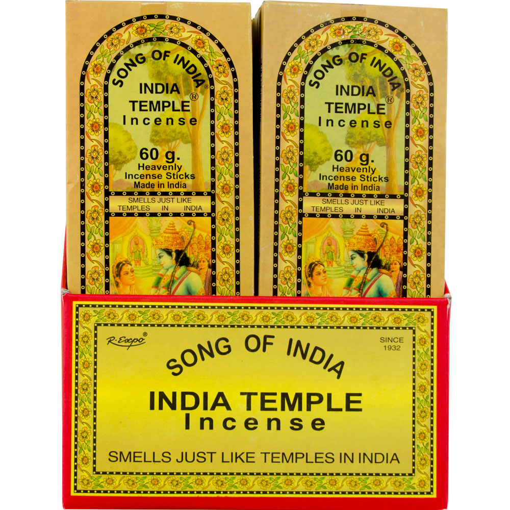 INDIA Temple Incense Display 60 gr (pack of 18)
