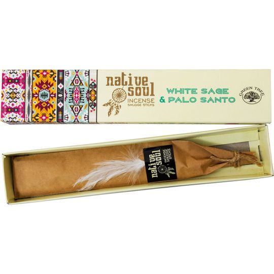 Native Soul Incense 15 gr - White Sage & Palo Santo (Pack of 12)