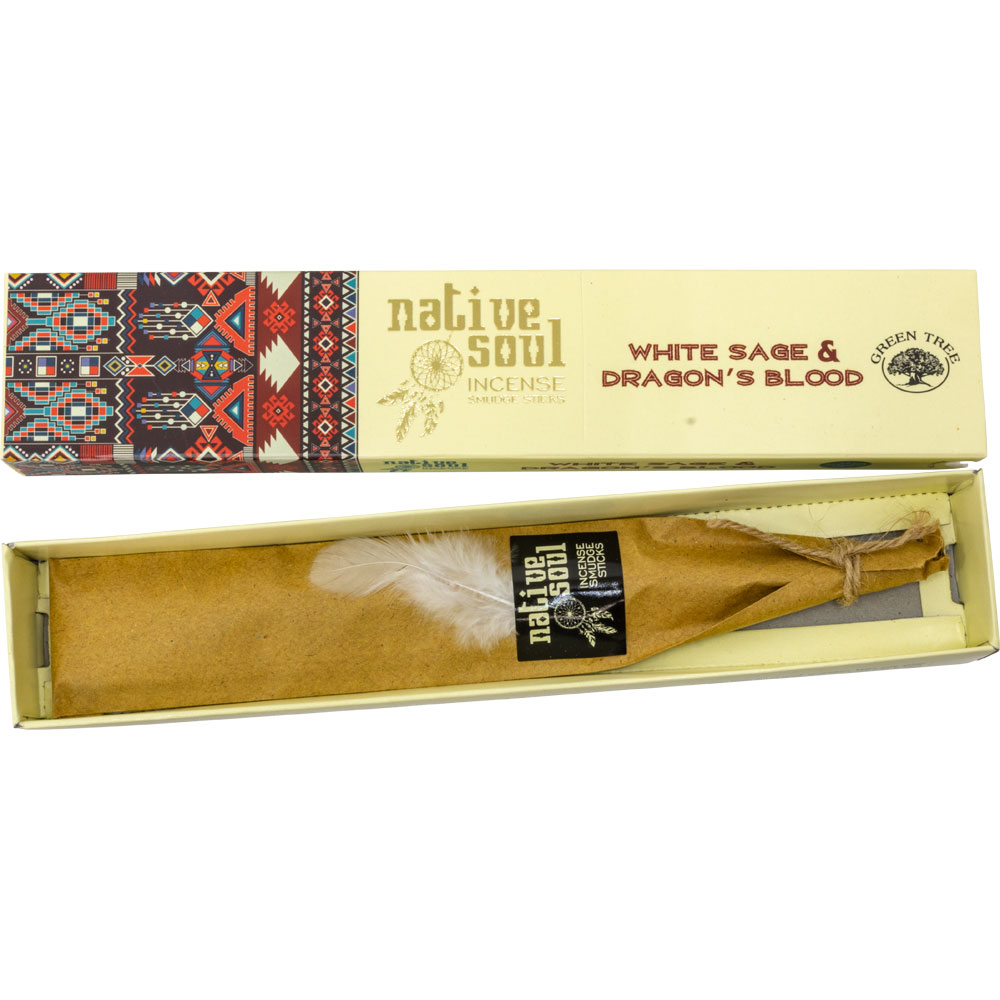 Native Soul Incense 15 gr - White Sage & DRAGON's Blood (Pack of 12)