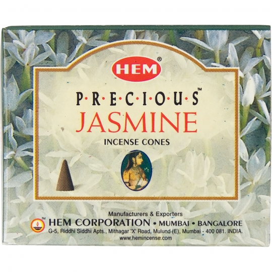 Hem Incense Cones in Display Box 10 cones Precious Jasmine (pack of 12)