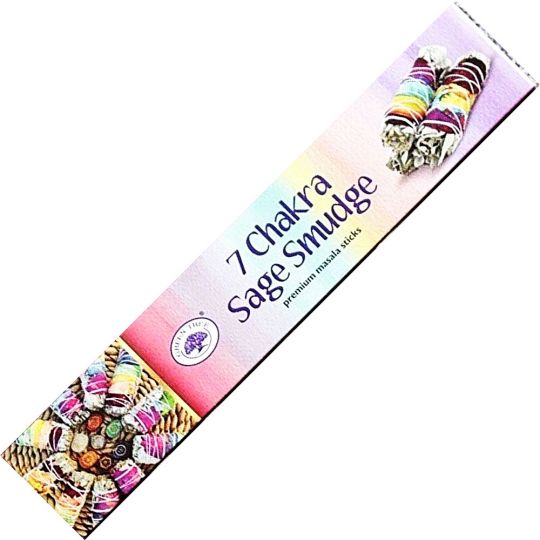 Green Tree Incense 15 gr - 7 Chakra Sage Smudge (Pack of 12)