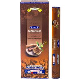 Satya Hexagonal Pack Incense - Sandalwood (Pack of 6)