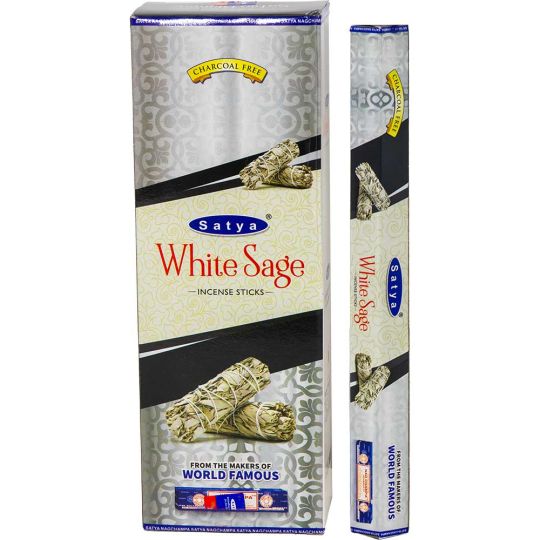 Satya Hexagonal Pack Incense - White Sage (Pack of 6)