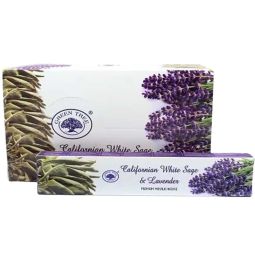 Green Tree Incense 15 gr - Californian White Sage & Lavender (pack of 12)