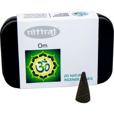 Nitiraj Platinum Natural Cones Box of 20 - Om (Pack of 3)