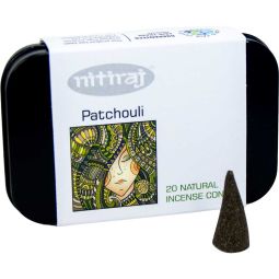 Nitiraj Platinum Natural Cones Box of 20 - Patchouli (Pack of 3)