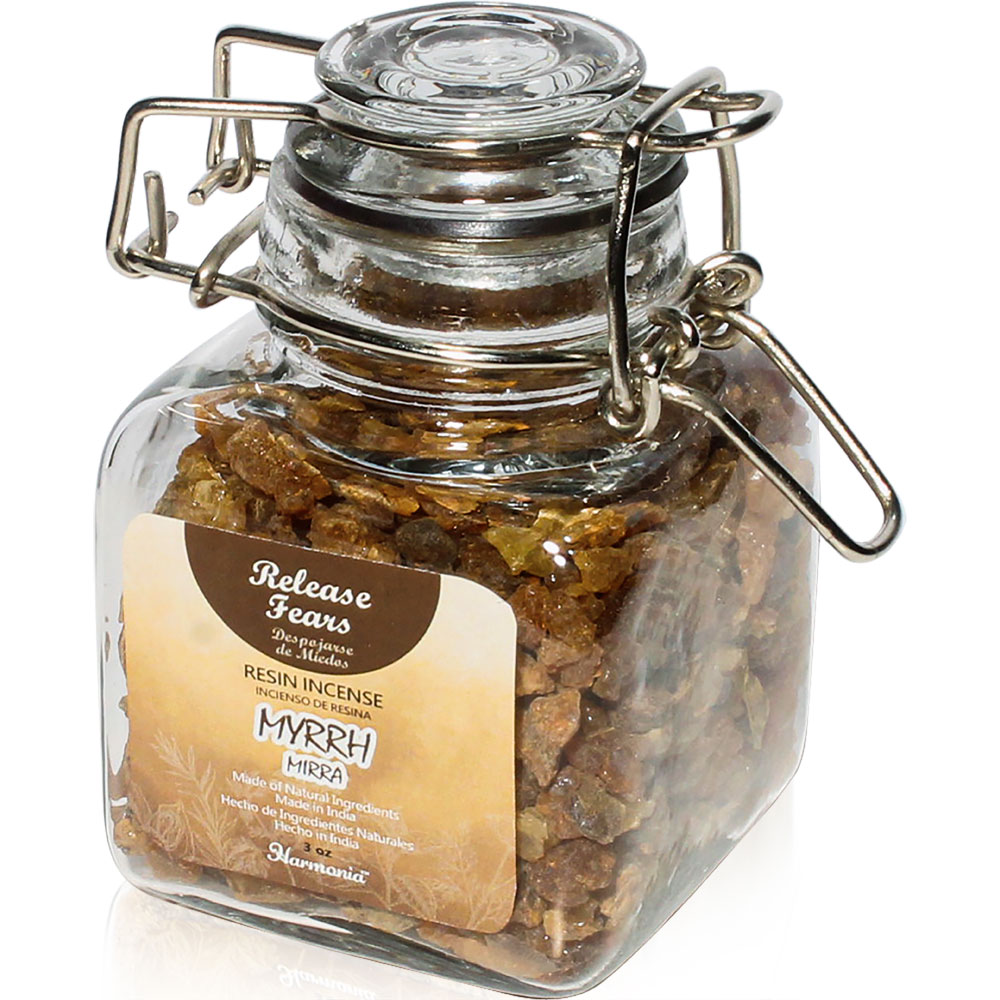 Harmonia RESIN Incense Jar 3 oz - Myrrh Release Fears (Each)