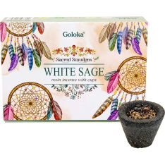 Goloka Sacred Smudges Resin Cups - White Sage (Pack of 6)