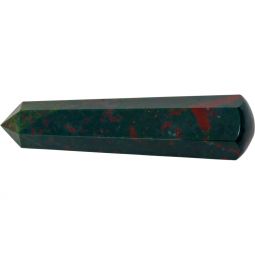 Gemstone Faceted Massage Wand - Bloodstone (Each)