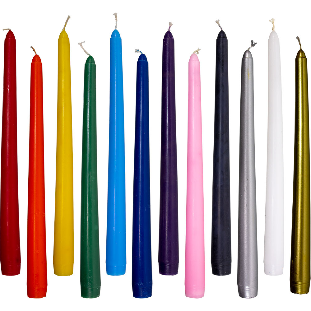TAPER CANDLEs Assorted 10'' (pack 12)