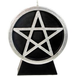 Intention Candle - Pentacle Black & Silver (Each)
