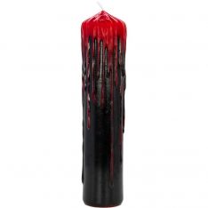 Dripping Colors Pillar Candle - Black/Red (Each)