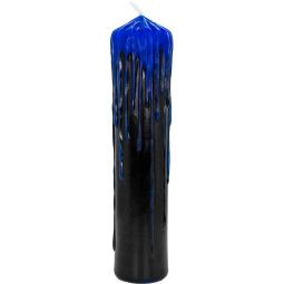 Dripping Colors Pillar Candle - Black/Blue (Each)