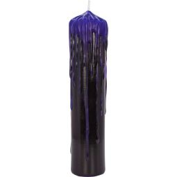 Dripping Colors Pillar Candle - Black/Purple (Each)