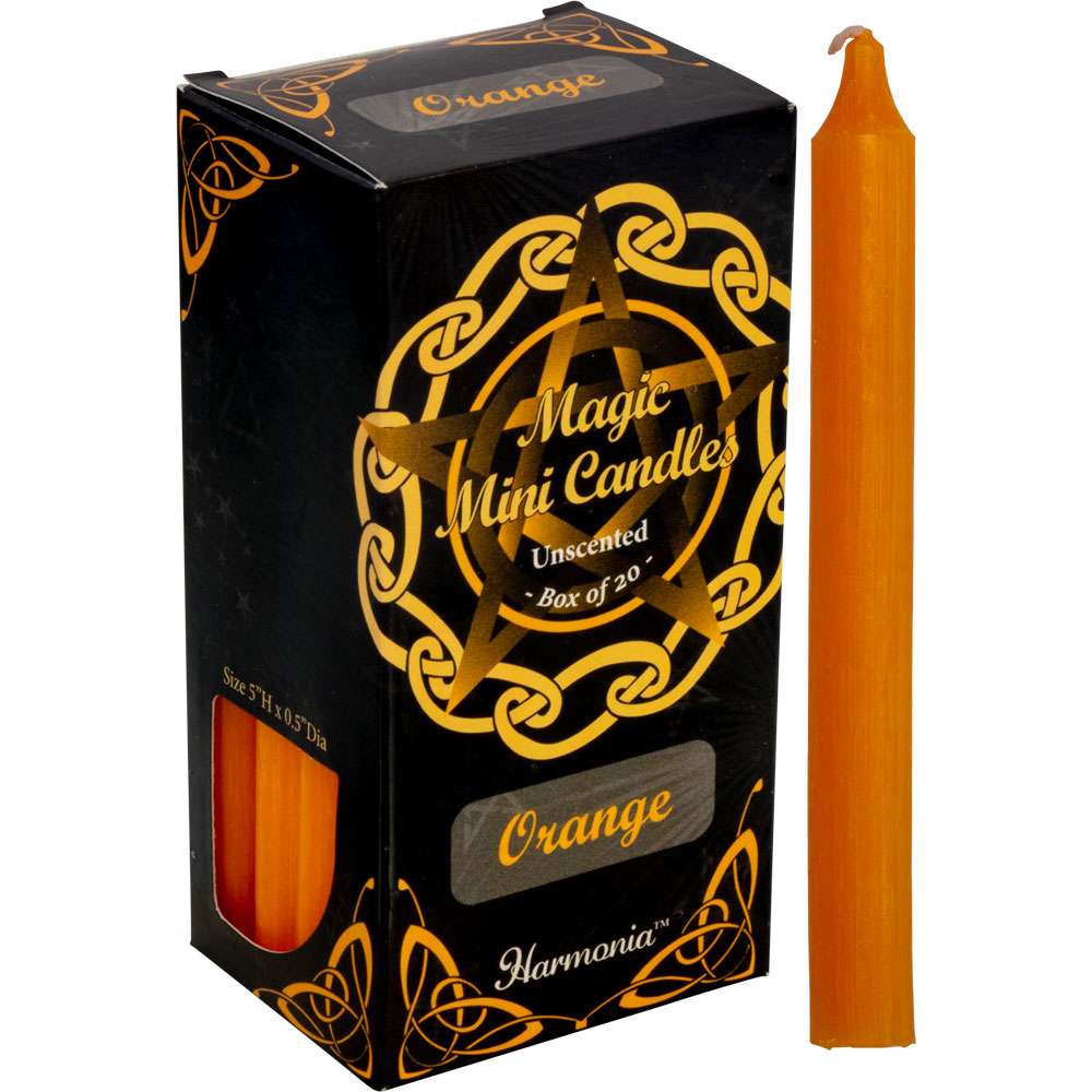 Harmonia Mini Ritual Candles Orange (Pack of 20) Kheops International