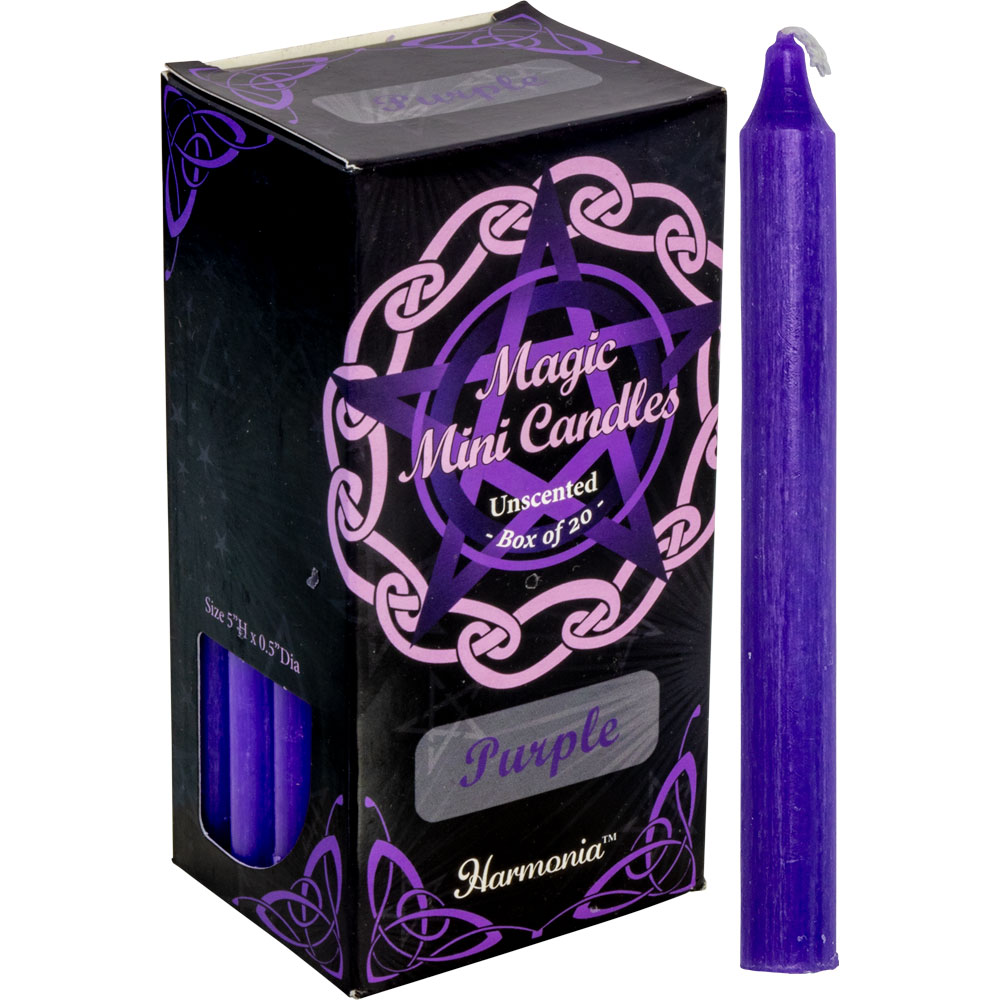 Harmonia Mini Ritual Candles Purple (Pack of 20) Kheops International