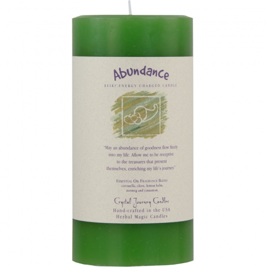 Reiki Herbal Pillar Candle Abundance 3"x 6" (Each)