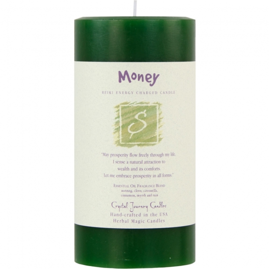 Reiki Herbal Pillar Candle Money 3"x 6" (Each)