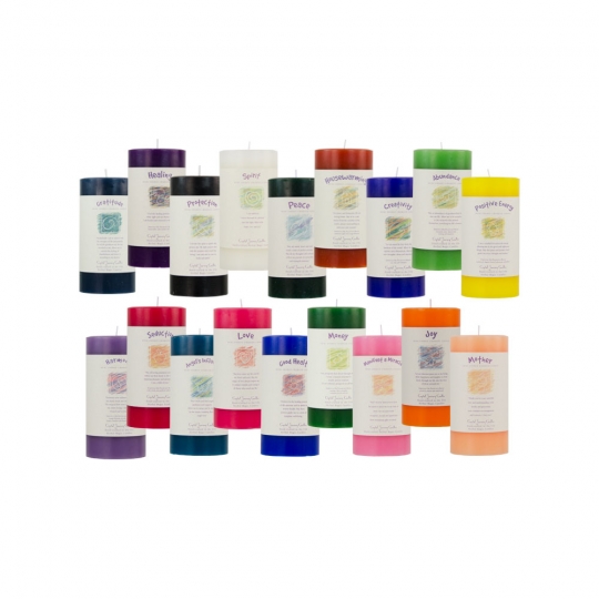 Reiki Herbal Pillar Candle 3" x 6" Sampler (Set of 19)