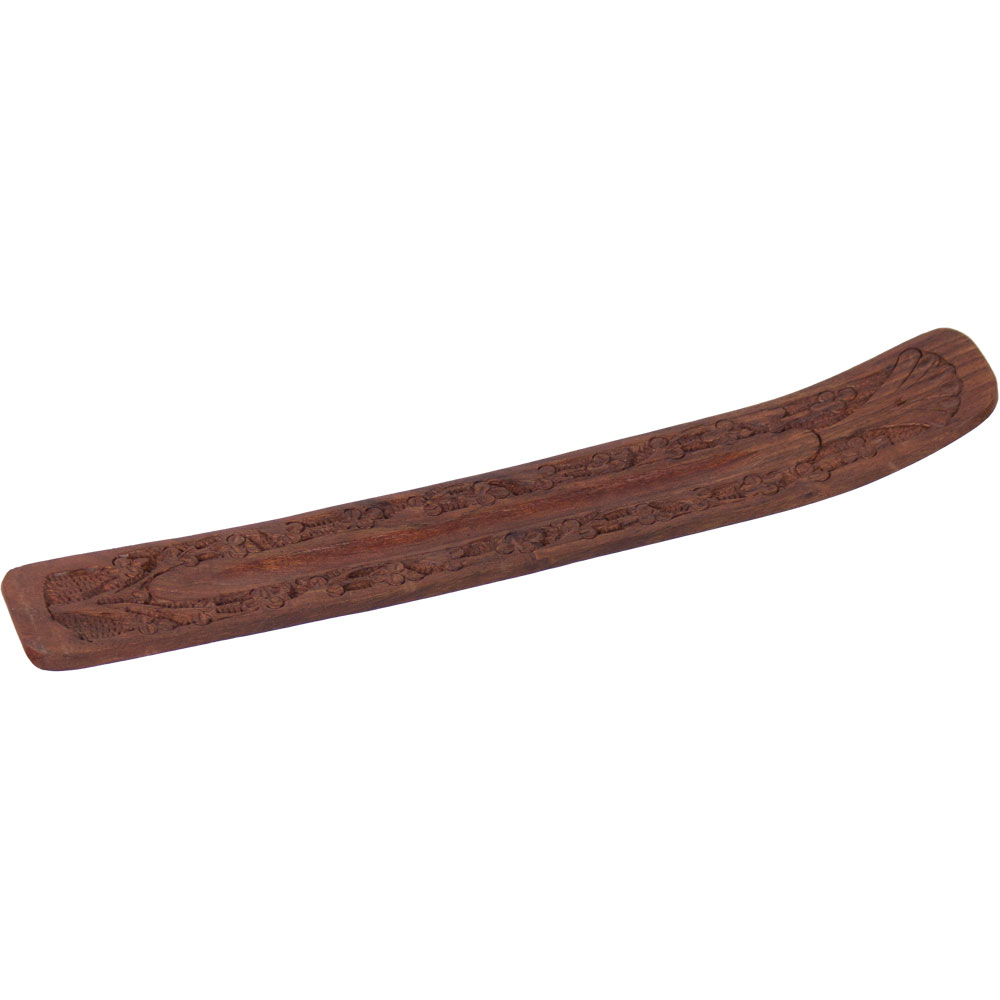 Wood Incense Holder Carved FLOWERS (pack of 12)