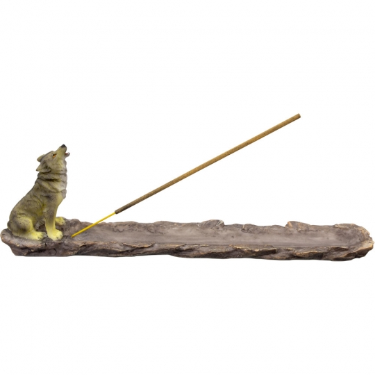 Polyresin Incense Holder - Wolf (Each)