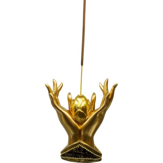Polyresin Incense Holder - Lotus Mudra Hands (Each)