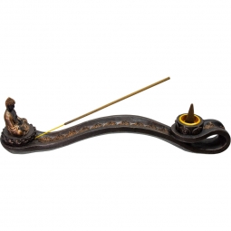 Polyresin Incense & Cone Burner - Lotus Buddha (Each)