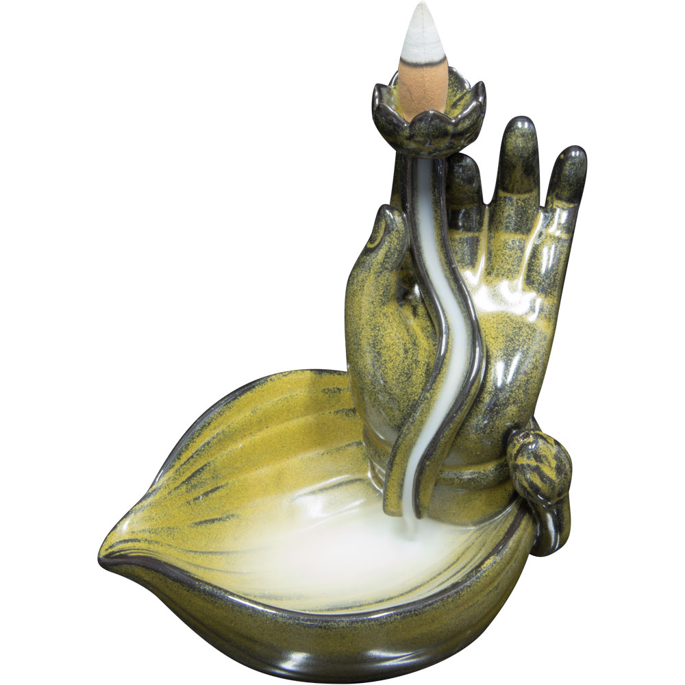 Ceramic Backflow INCENSE BURNER - Mudra Hand (Each)