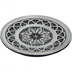 Soapstone Round Incense Holder - Mandala - Black (Each)