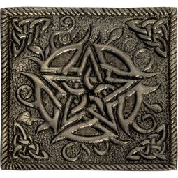 Aluminum Square Incense Holder - Pentacle (Each)
