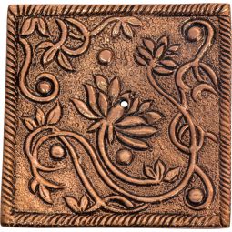 Aluminum Square Incense Holder Copper - Lotus (Each)