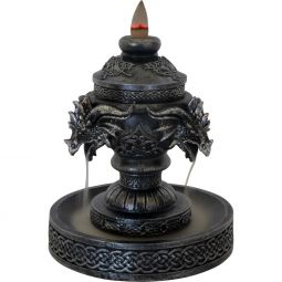 Polyresin Backflow Incense Burner - Celtic Triple Dragon Head (Each)