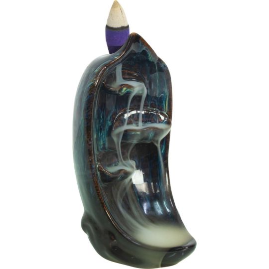 Ceramic Backflow Incense Burner - Cascading Wave (Each)