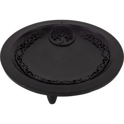 Cast Iron Incense Holder Round - Tree of Life (Each)