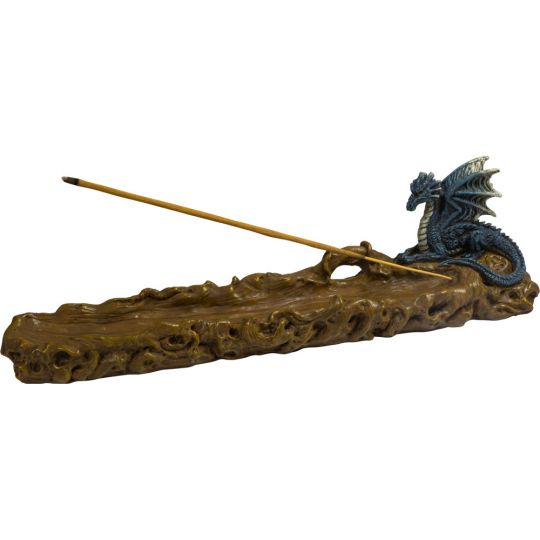 Polyresin Incense Holder - Dragon on Log (Each)