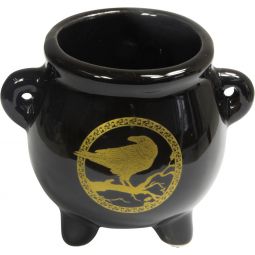 Ceramic Mini Cauldron - Celtic Raven (Each)