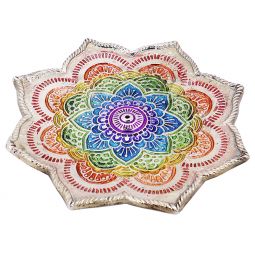 Aluminum Incense Holder - Chakra Lotus Flower (Each)
