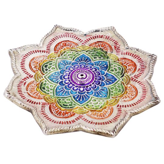 Aluminum Incense Holder - Chakra Lotus Flower (Each)